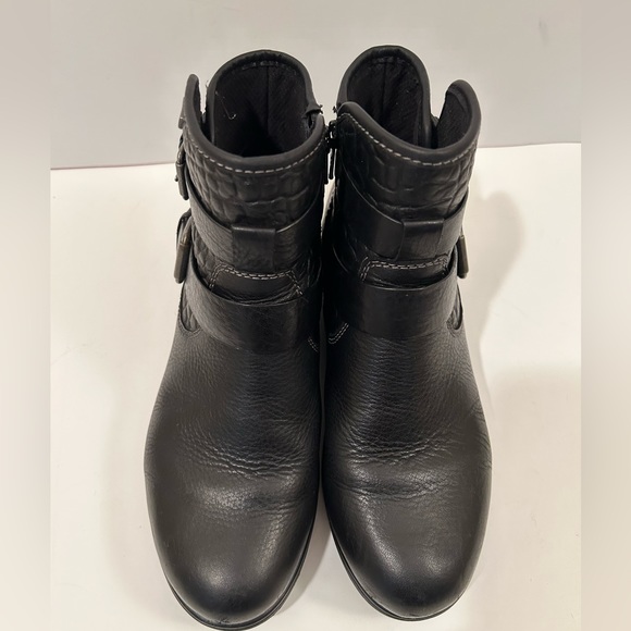 Bionica All-Weather Double Strap Buckle Side Zip Black Leather Boots Size 7 M - Picture 11 of 12